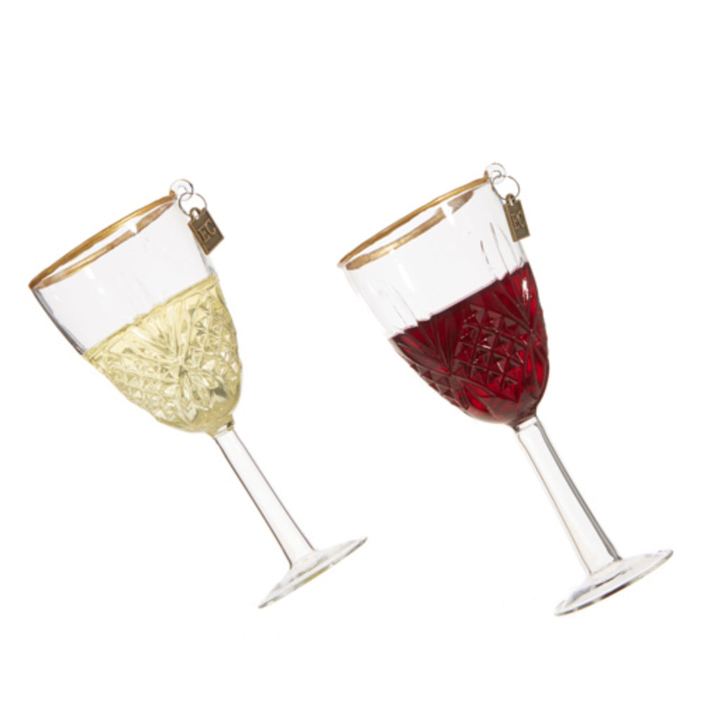 Raz Imports Exquisite Glass and Resin Wine Ornament for Holidays