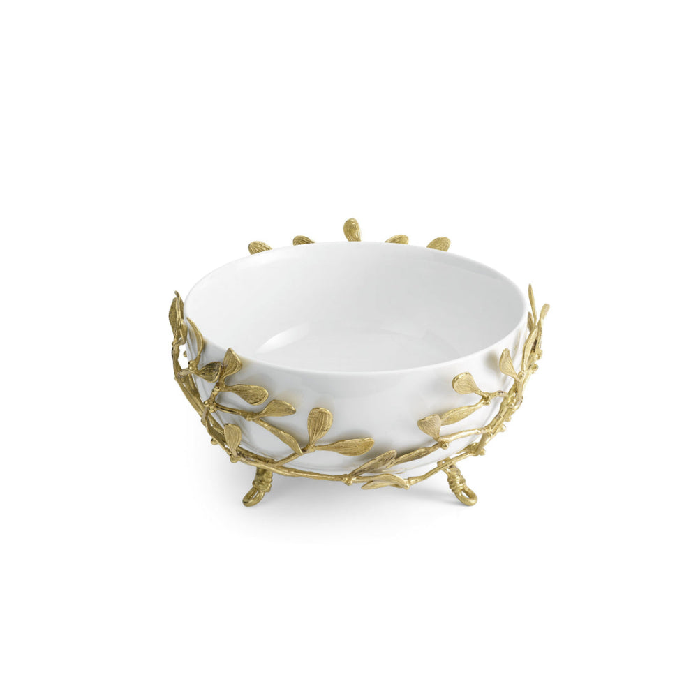 Michael Aram's Exquisite Mistletoe-themed Porcelain Serving Bowl for Holiday Celebrations