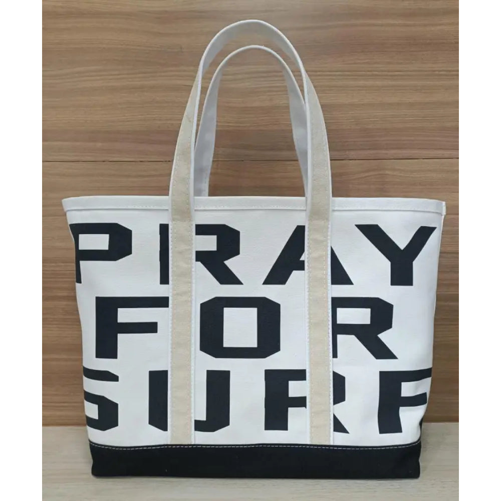 Crab & Cleek Stylish Pray For Surf Tote Bag