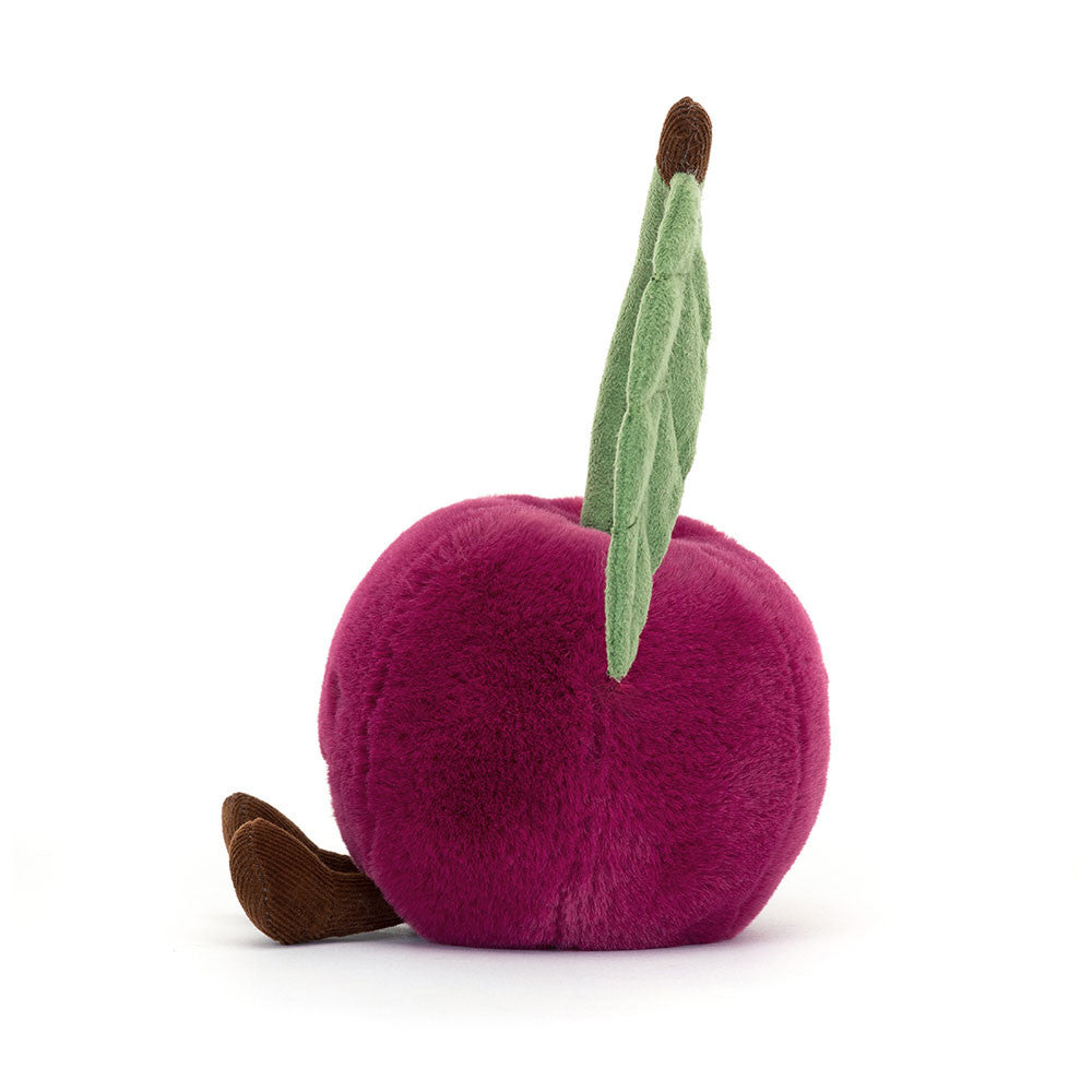 Adorable Jellycat Amuseables Magenta Fur Cherry Plush Toy