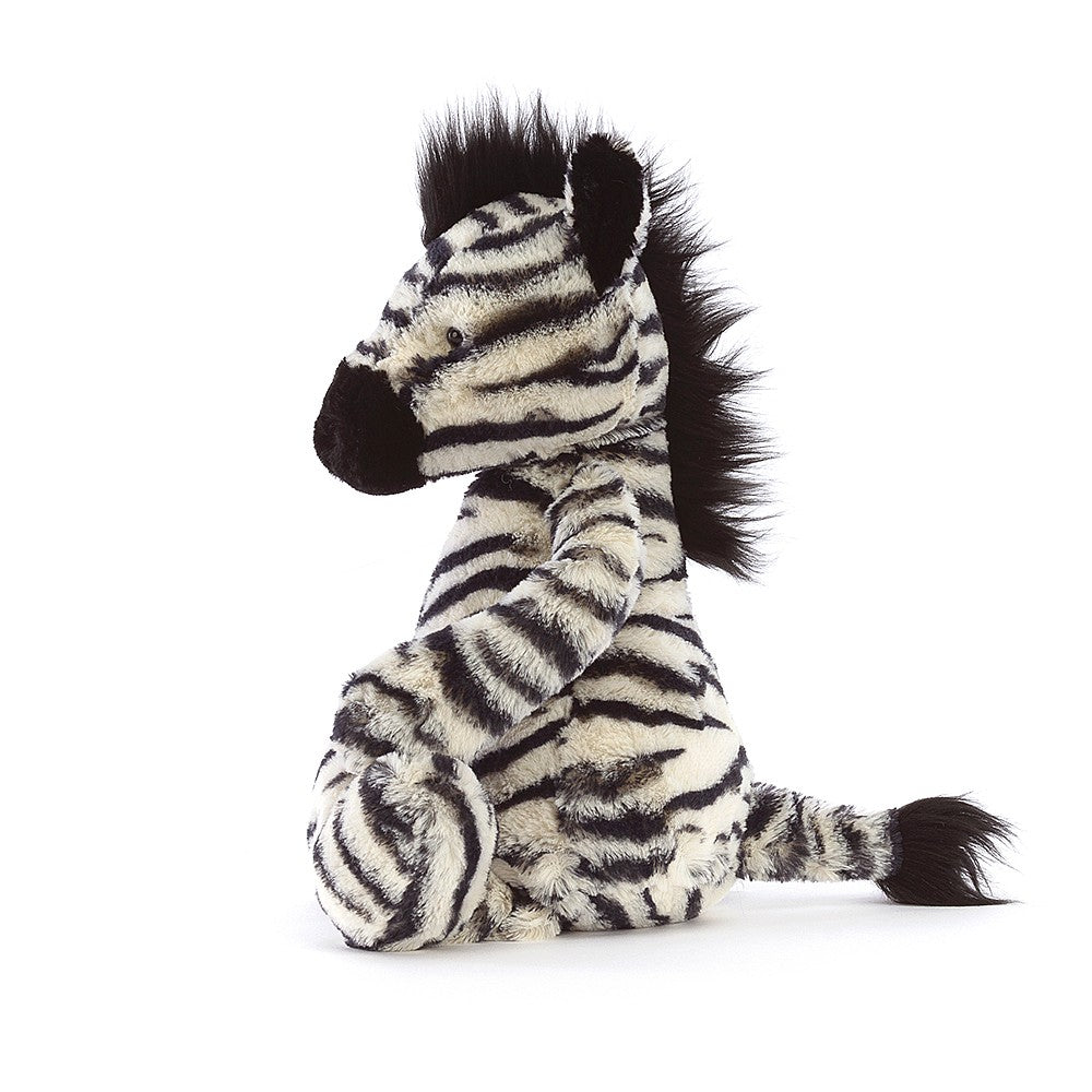Medium-sized Jellycat Bashful Zebra with Silky Mane