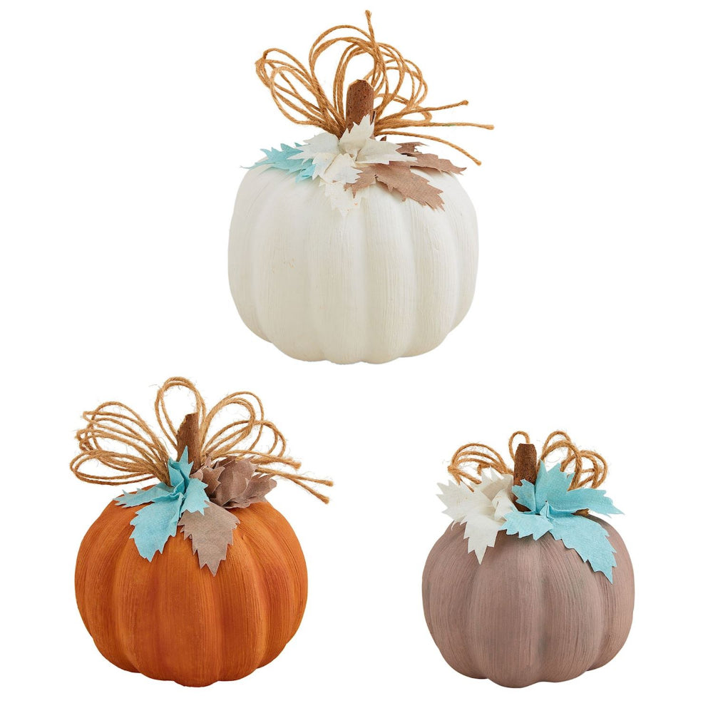 Mud Pie Pastel Decorative Pumpkin Sitter for Home Decoration