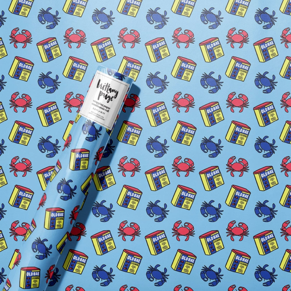 Decorative Nautical-themed Crab Design Wrapping Paper for Special Occasions