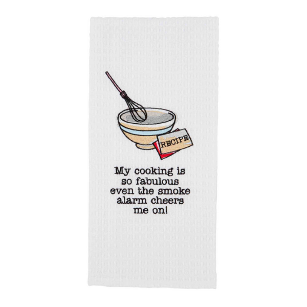 Embroidered Black and White 100% Cotton Towels by Mud Pie