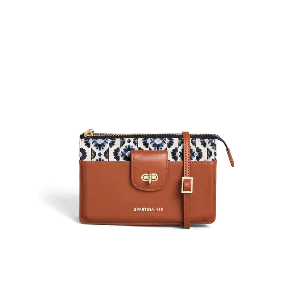 Spartina Linen & Leather Lindsey Crossbody Phone Bag for Minimalists
