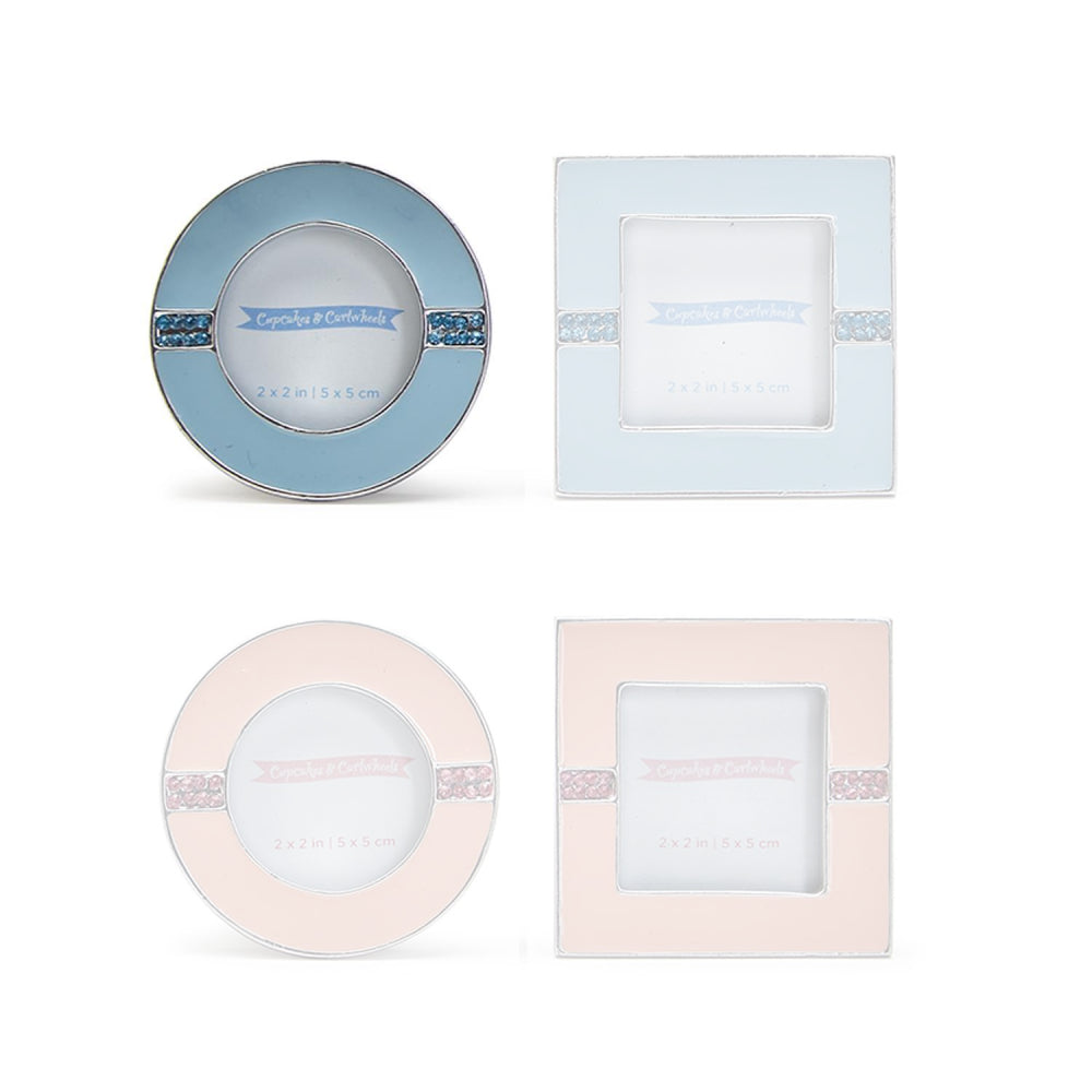 Two's Company Enamel and Jewel-Adorned 2x2 Photo Frames for Elegant Display