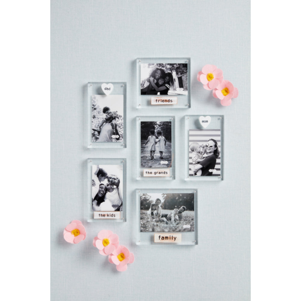 Mud Pie 4'x6' Acrylic Magnetic Friends Memory Frame with Wooden Sentiment Plank