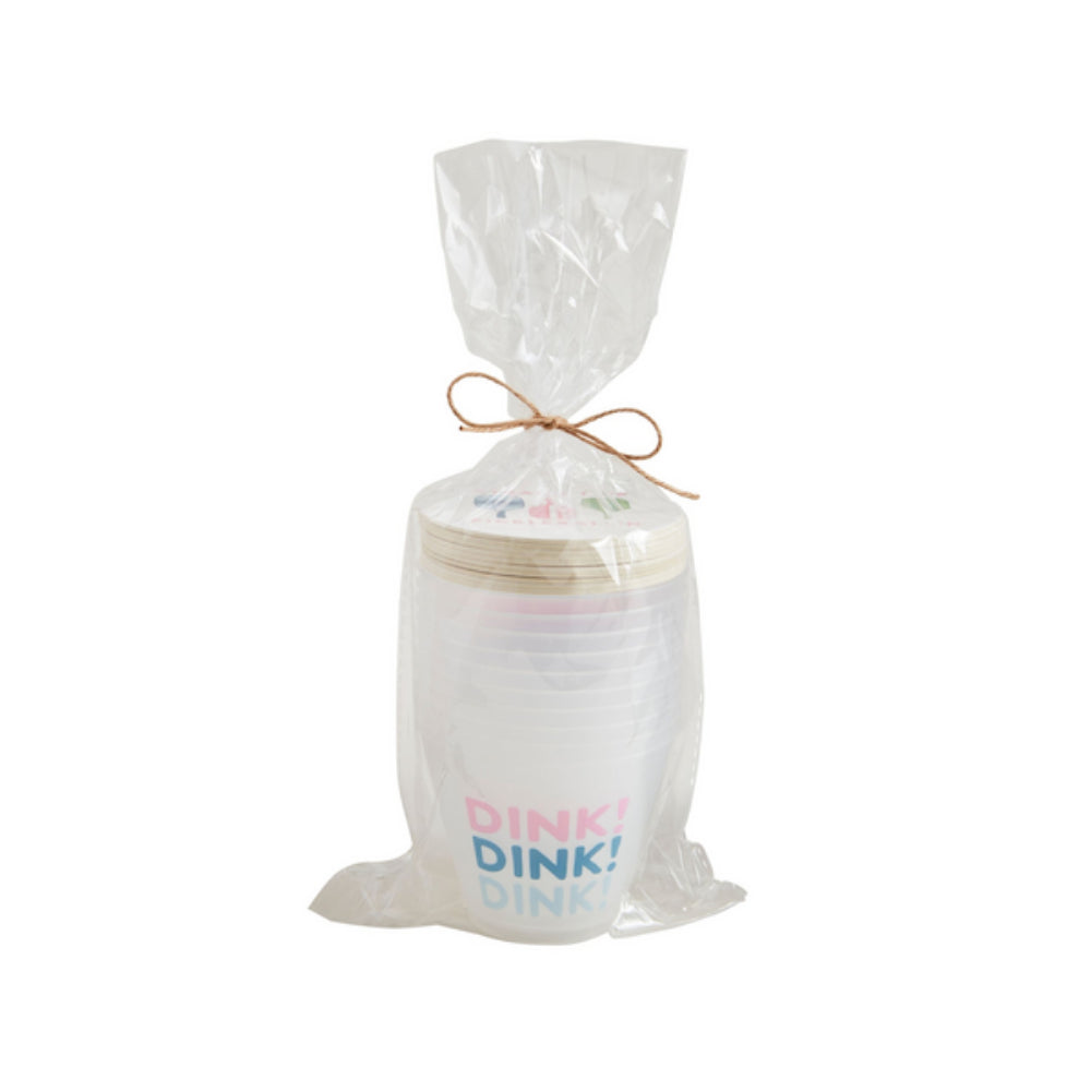 Mud Pie Frosted 9-Ounce Pickleball Party Cup and 4-Inch Paper Coaster Set