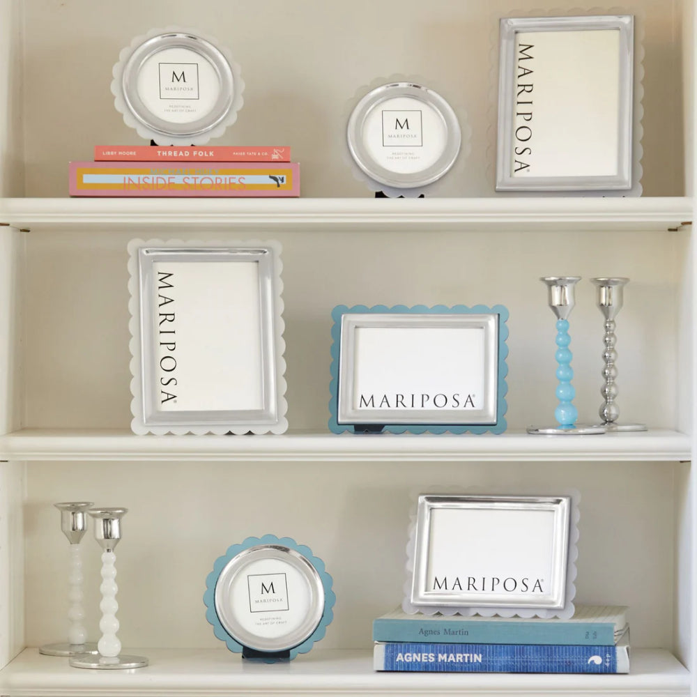 Stylish Light Blue Acrylic Scalloped Picture Frame for 5x7 & 4x6 Photos