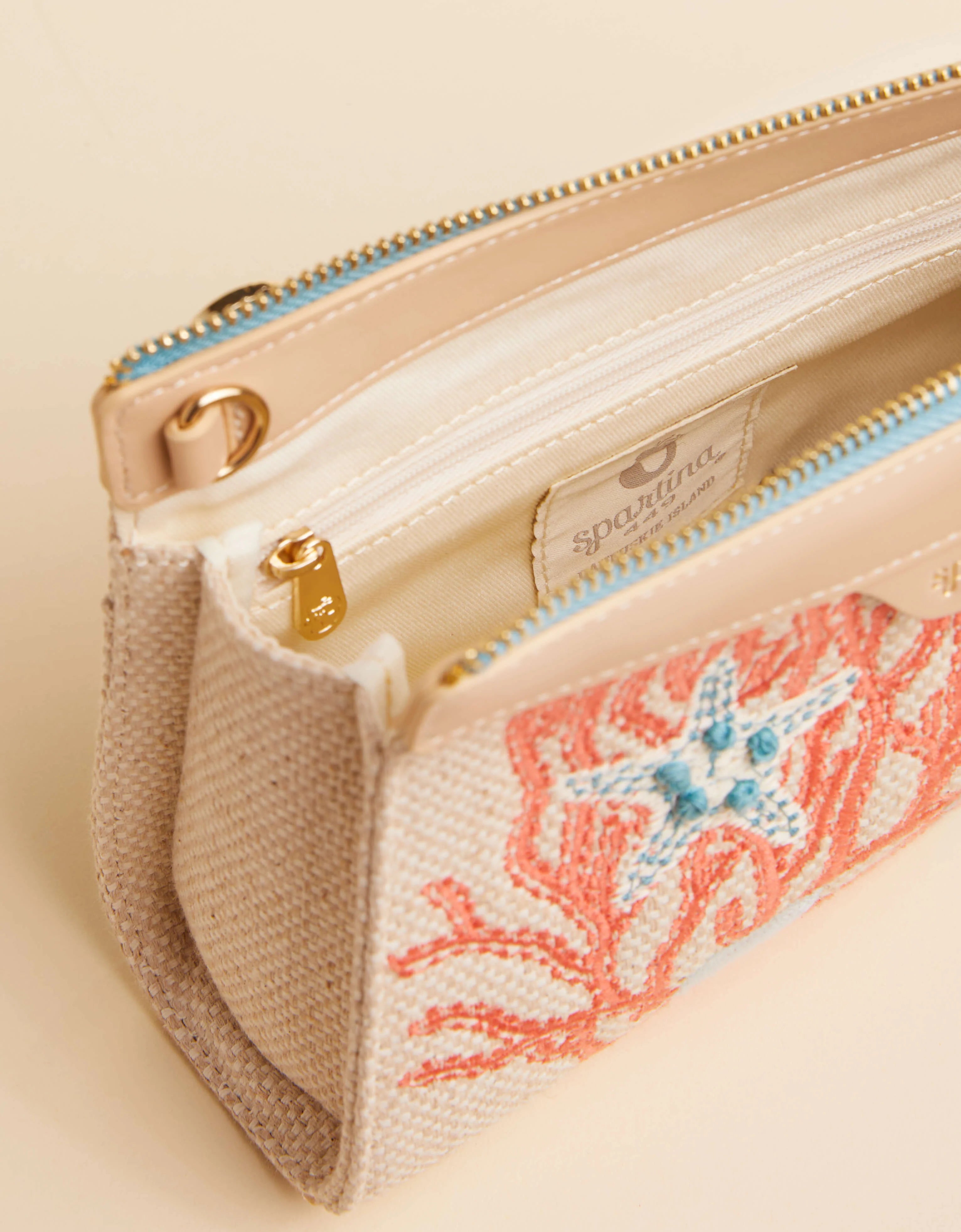 Spartina Ogeechee Sea Life Coral Annie Crossbody Wristlet - Stylish Leather Design