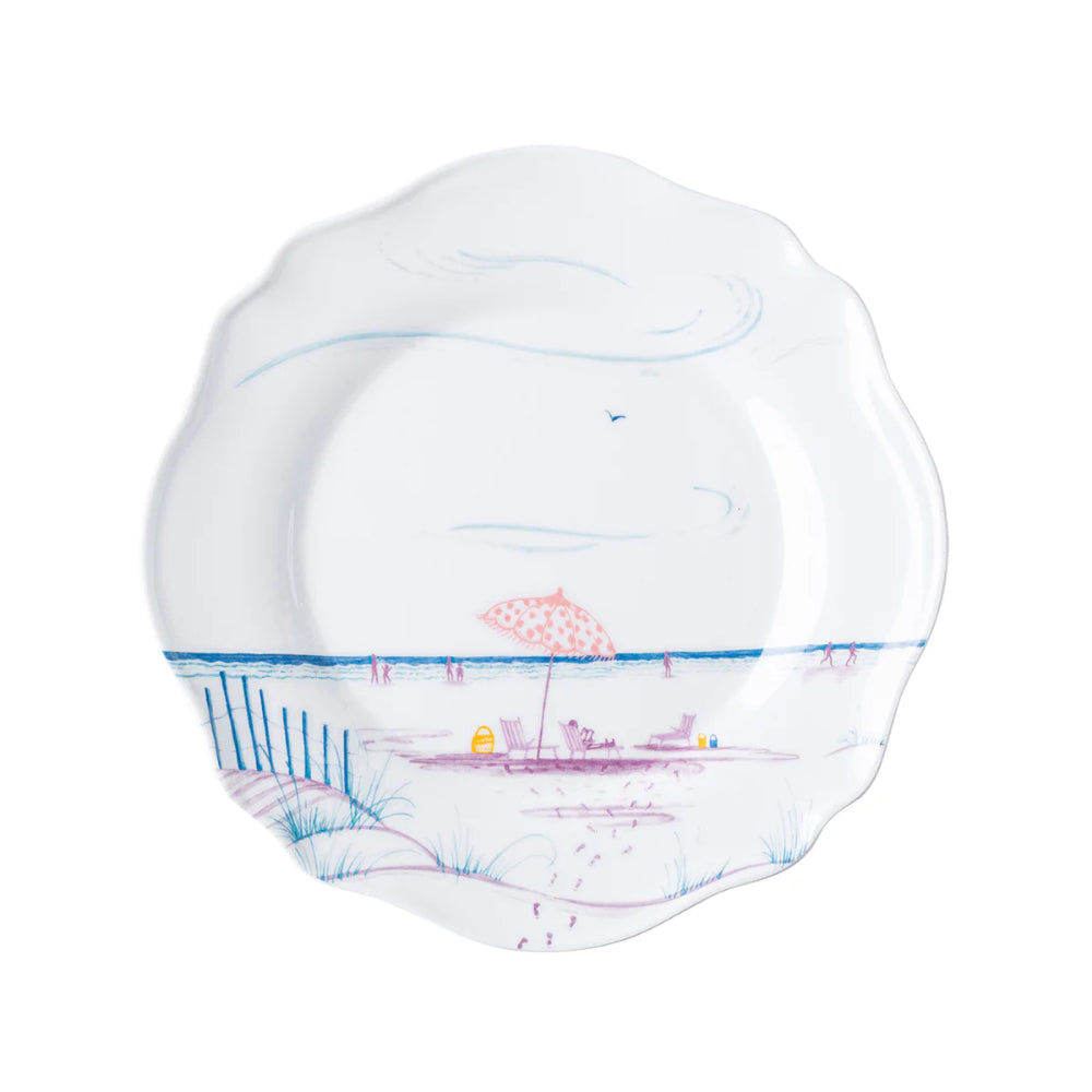 Juliska Country Estate Seaside Collection Melamine Dessert and Salad Plate Set - Four Piece Set with Distinct Styles