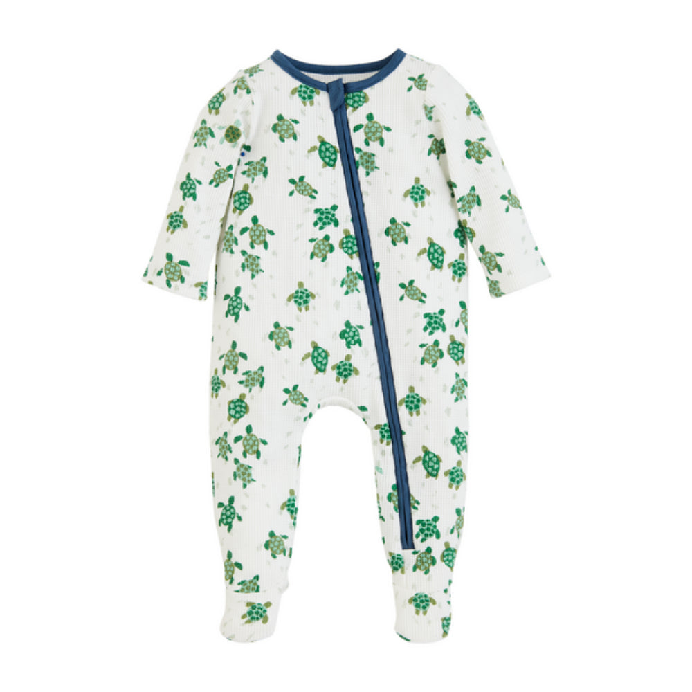 Mud Pie Adorable Turtle Tracks Infant Footed Baby Sleeper