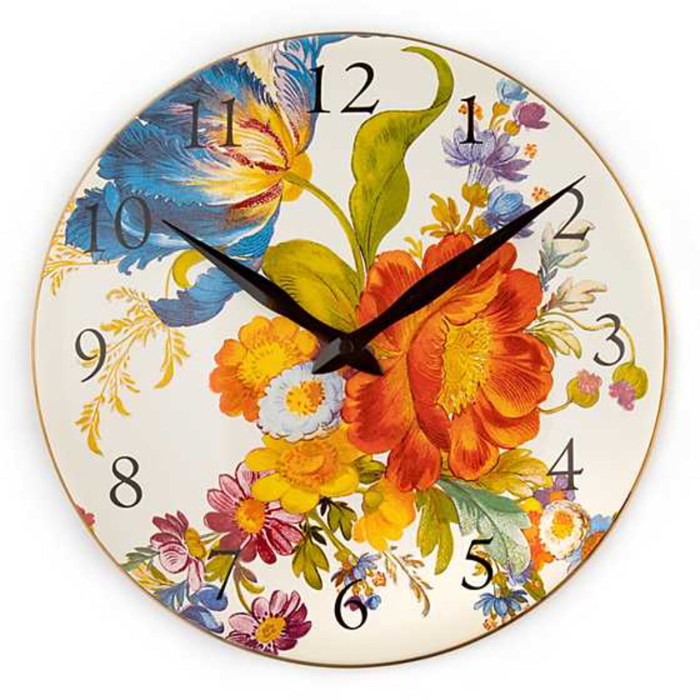 MacKenzie-Childs Charming Hand - applied Floral Enamel Clock from Flower Market