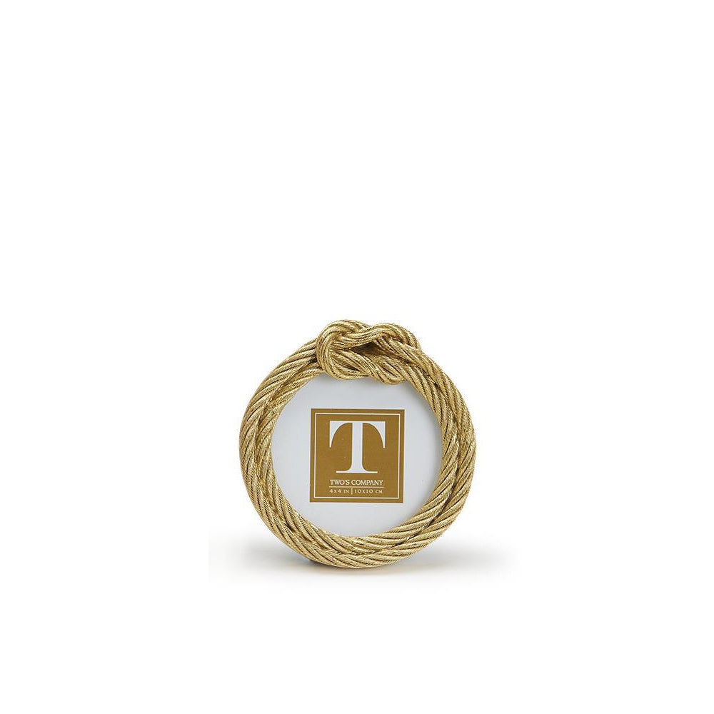 Two's Company Gold-Colored Threads Top Knot Rope Picture Frames for Apartment and Office Display