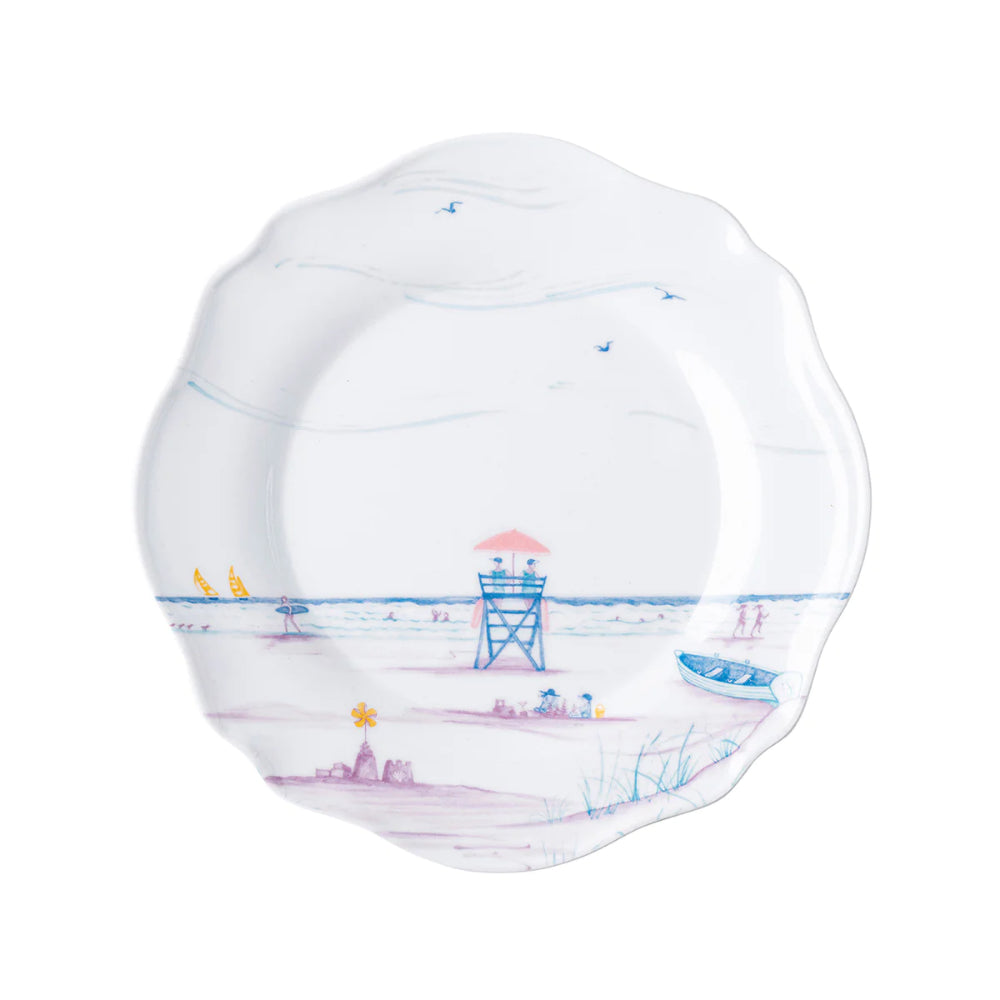 Juliska Country Estate Seaside Collection Melamine Dessert and Salad Plate Set - Four Piece Set with Distinct Styles