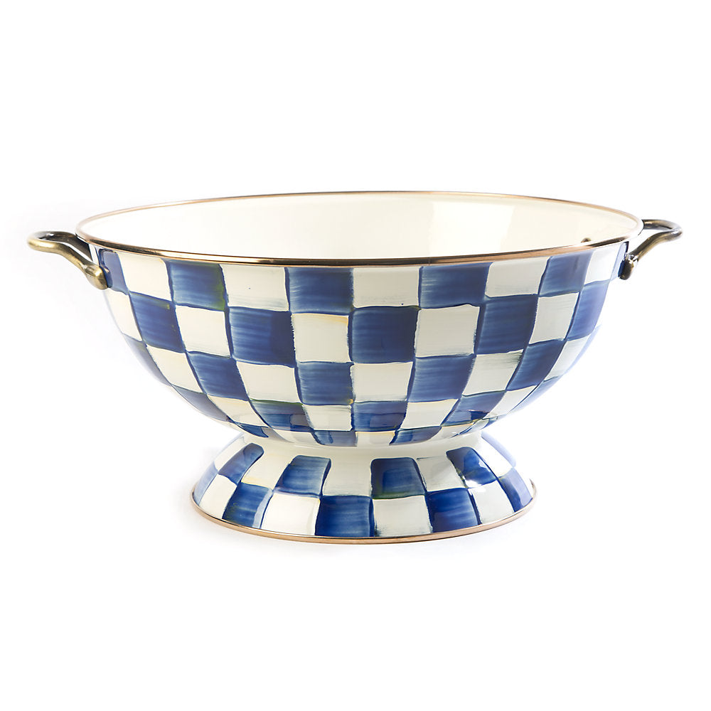 MacKenzie-Childs Hand-Painted Royal Check Enamel Versatile Everything Bowl
