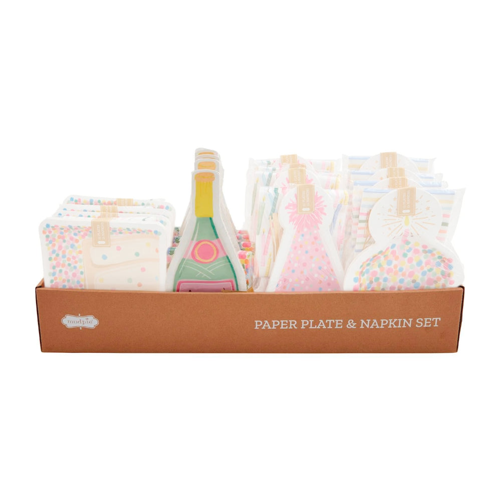 Mud Pie Party Essential Birthday Paper Plate and Napkin Sets for Joyous Celebrations
