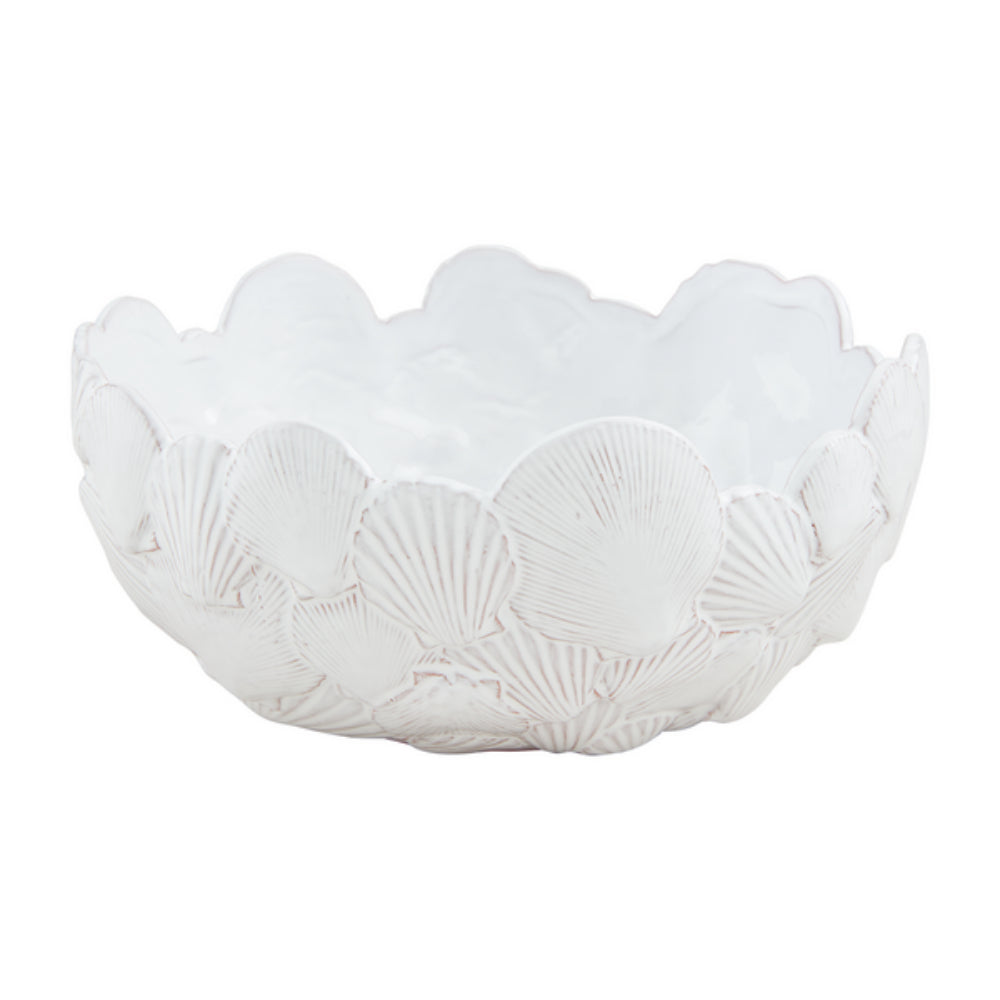 Mud Pie Exquisite Milk - Glazed Terracotta Fan Shell Bowl