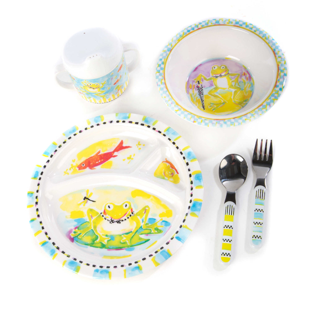 MacKenzie-Childs BPA-Free Frog-themed Toddler Dinnerware Gift Set