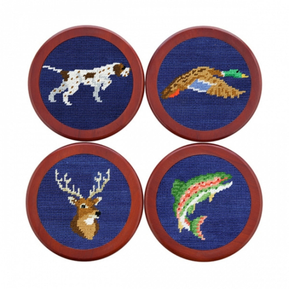 Smathers & Branson High - Quality Needlepoint Coaster Set for Southern Sports Enthusiasts