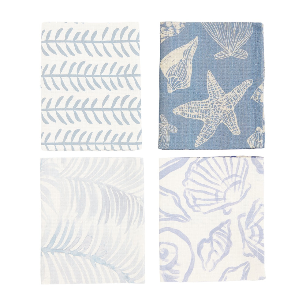 Mud Pie Blue and White Cotton Hand Sea Towels for Individual Sale
