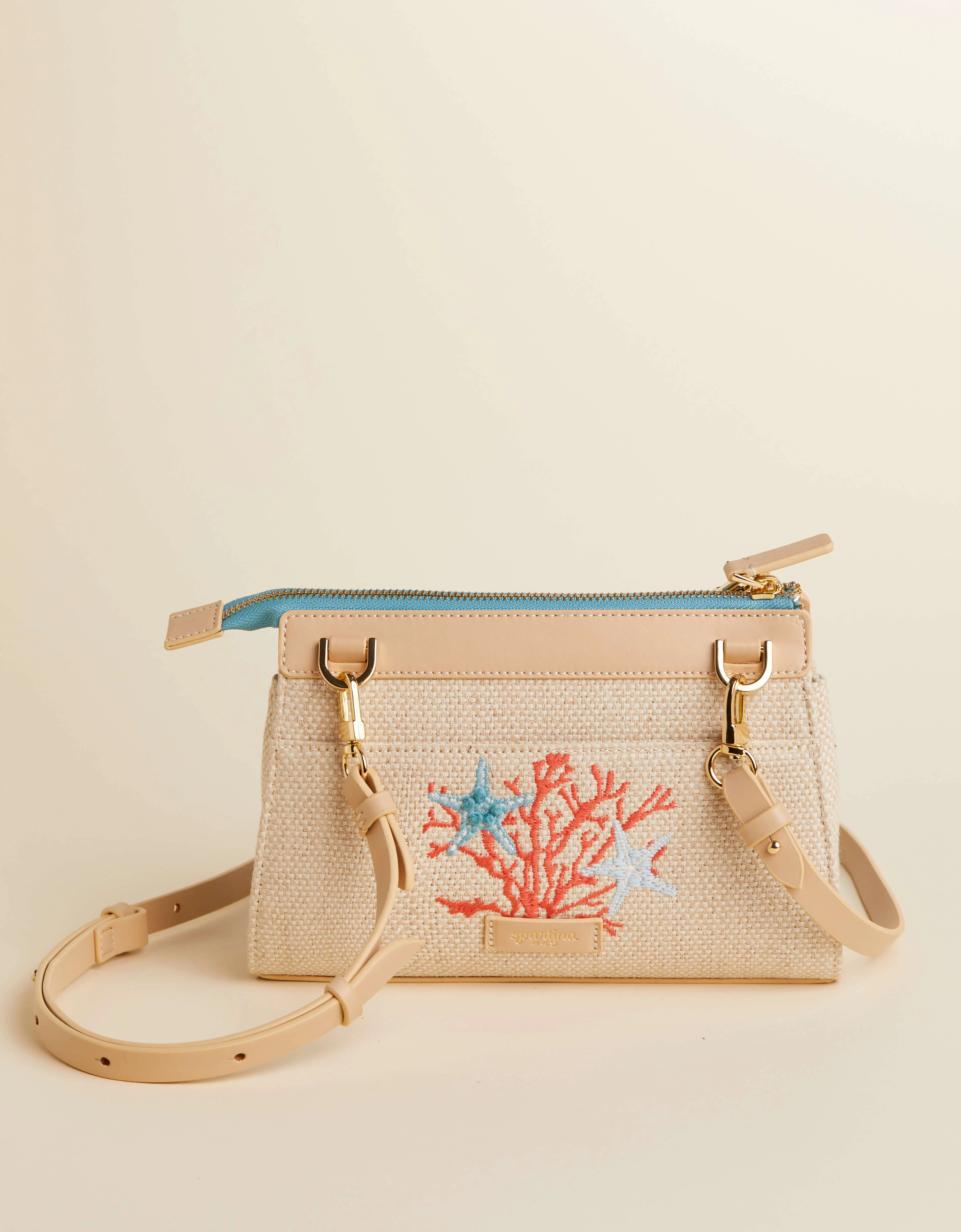 Spartina Ogeechee Sea Life Coral Annie Crossbody Wristlet - Stylish Leather Design