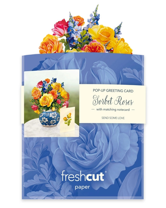 FreshCut Paper LLC Mini Sorbet Roses Greeting Card for Special Occasions