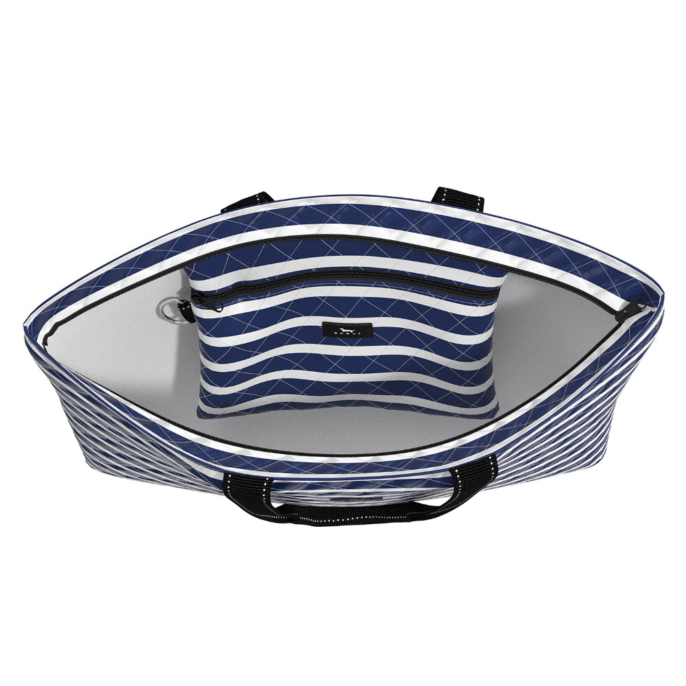 Scout Plus One Travel Tote Bag with Zipper Pouch - Nantucket Navy Color