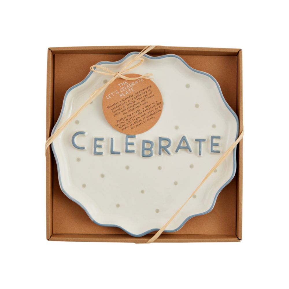 Mud Pie Exquisite Hand - painted Ceramic Celebratory Serving Platter