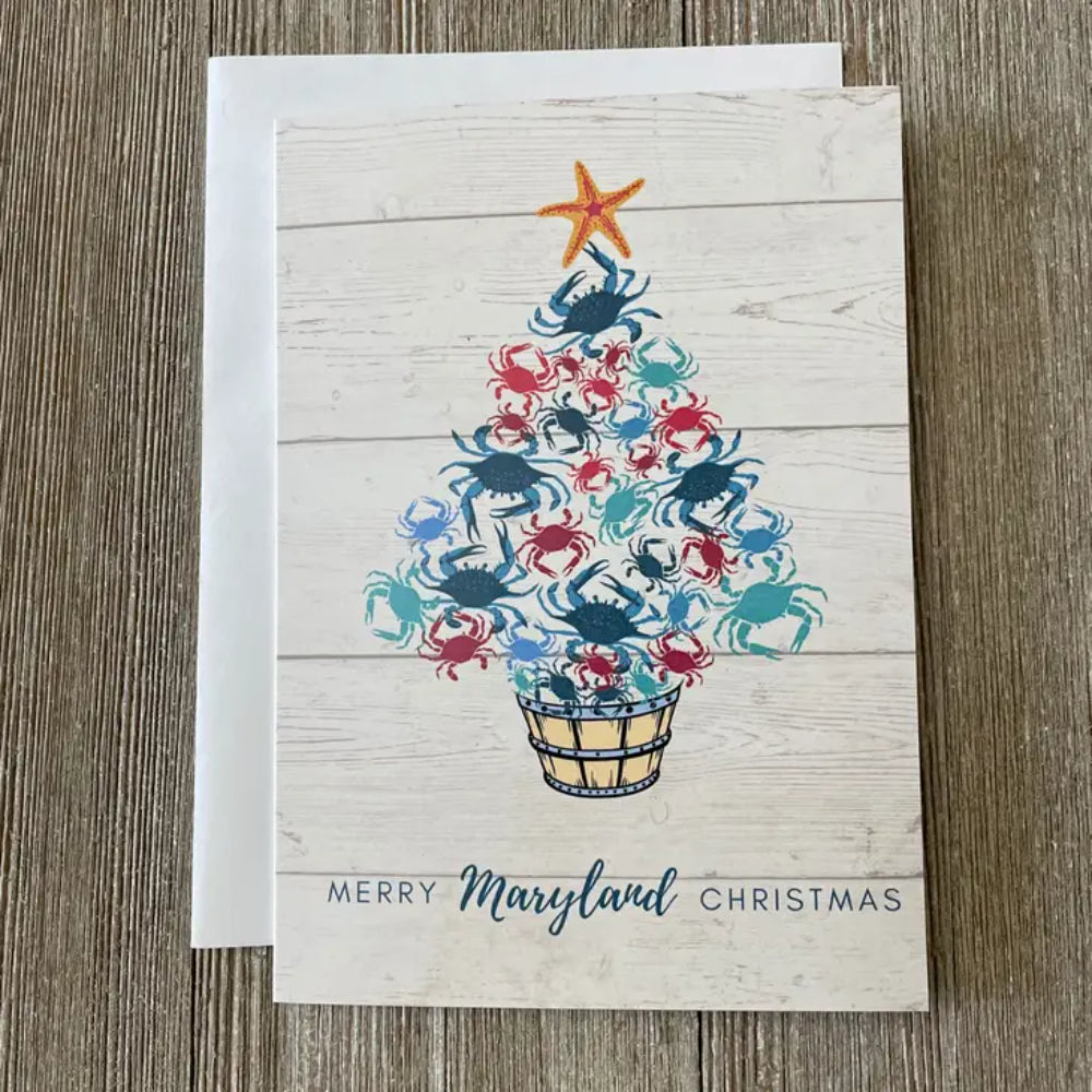 Maryland Crab Christmas Tree Holiday Card Set