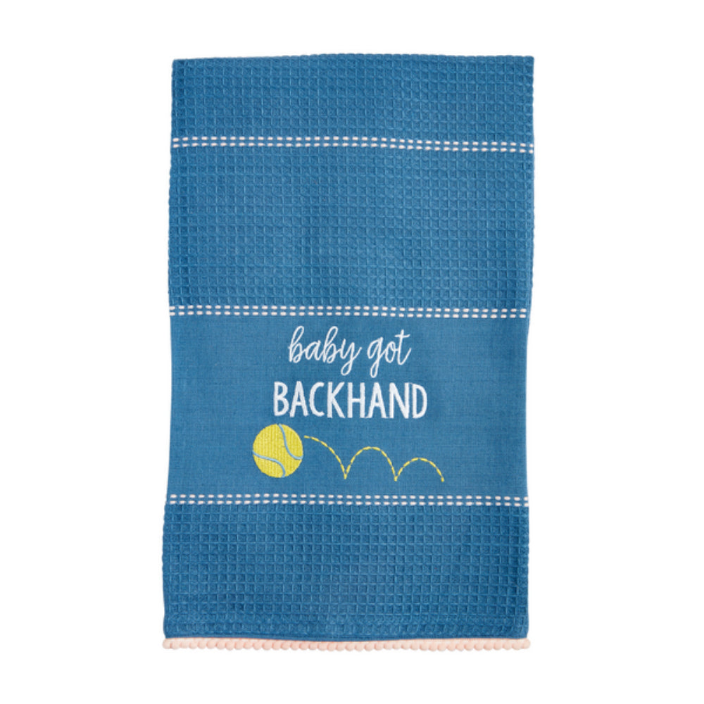 Mud Pie 100% Cotton Embroidered Tennis Waffle Weave Towels