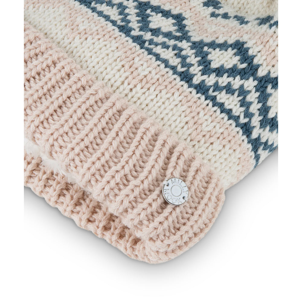 Millymook Soft-Toned Girl's Holly Beanie with Pom Pom for Winter