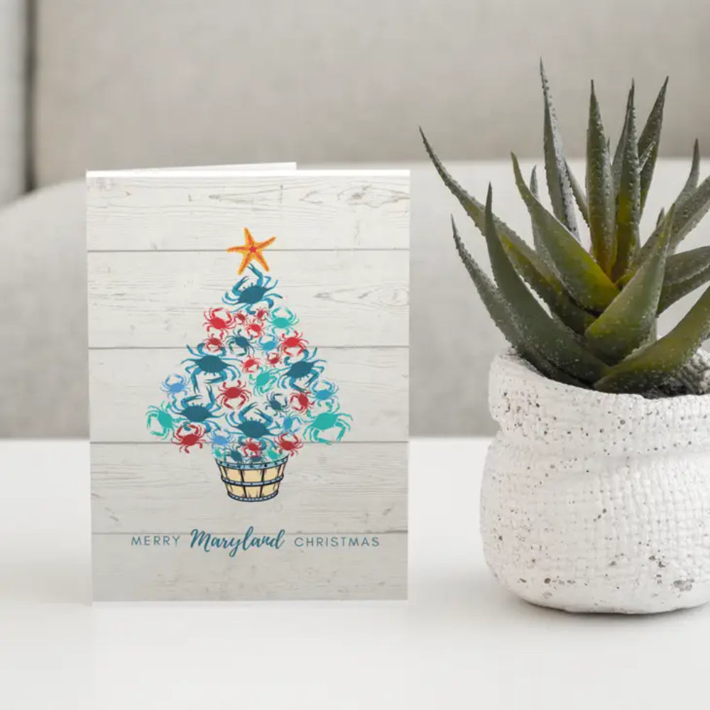 Maryland Crab Christmas Tree Holiday Card Set
