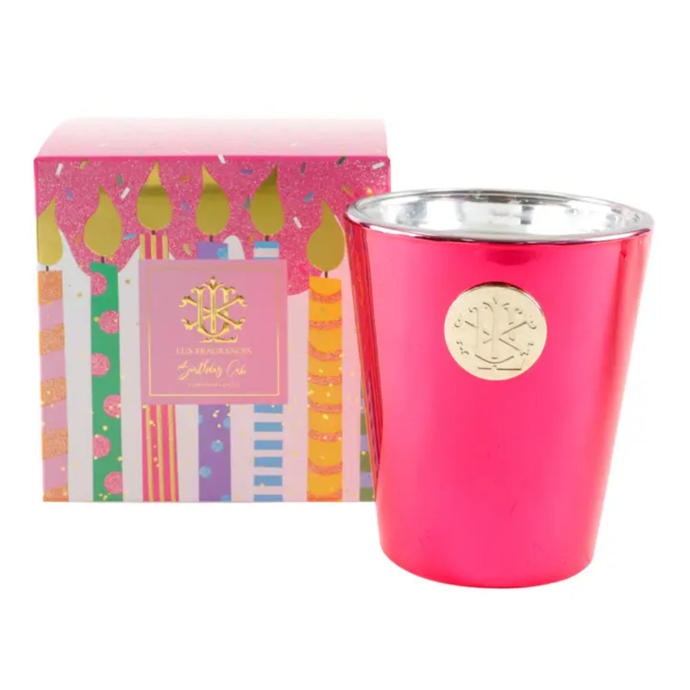 8oz Designer Box Candle - Luxurious Birthday Cake Fragrance