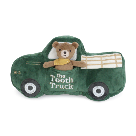 Charming Vintage Tooth Truck Pillow with Adorable Bear Doll Set
