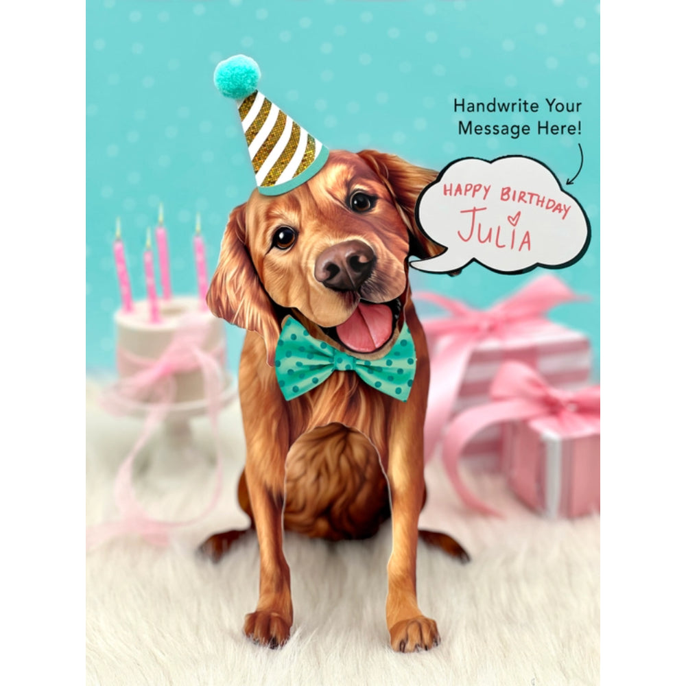 FreshCut Paper LLC's Charming Golden Retriever Pop - Up Greeting Card