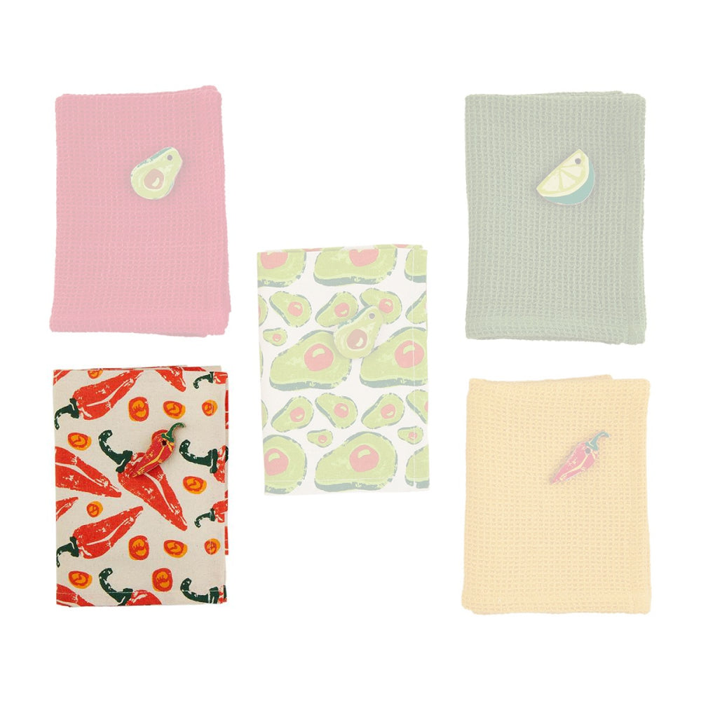 Mud Pie Fiesta Hand Towels for Kitchen and Bathroom Use