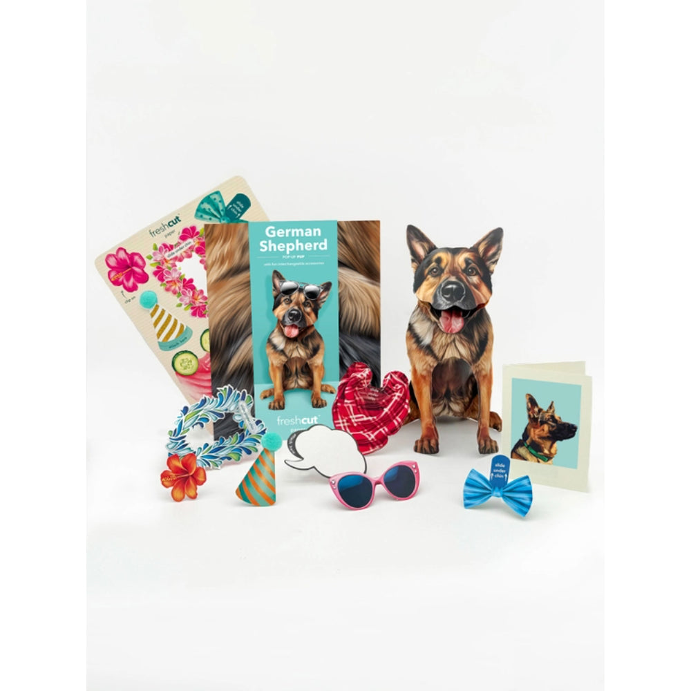 FreshCut Paper LLC's Adorable Pop - Up German Shepherd Greeting Card Set