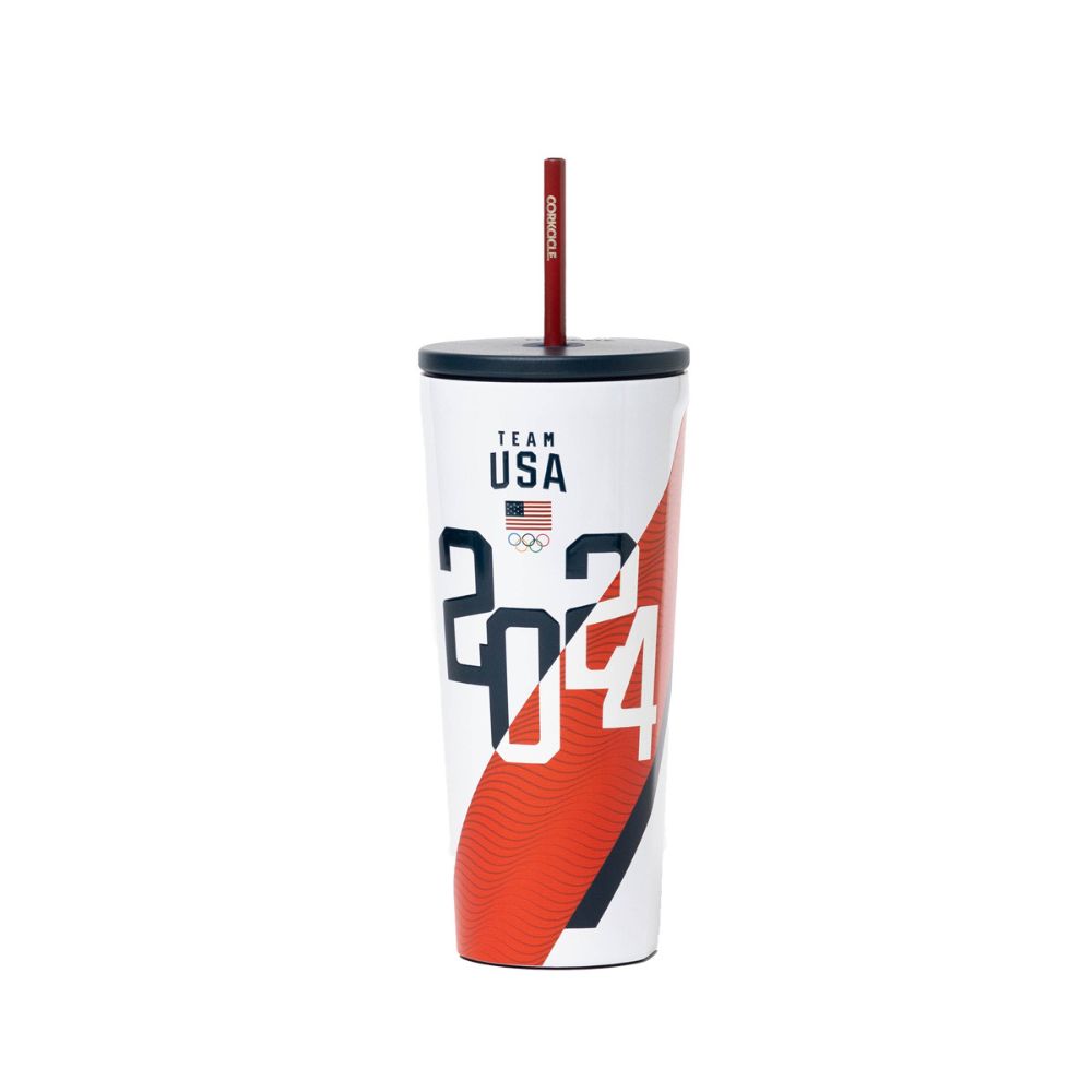 Corkcicle 24-ounce Cold Drinking Cup from the USOC 2024 Line Wave Collection