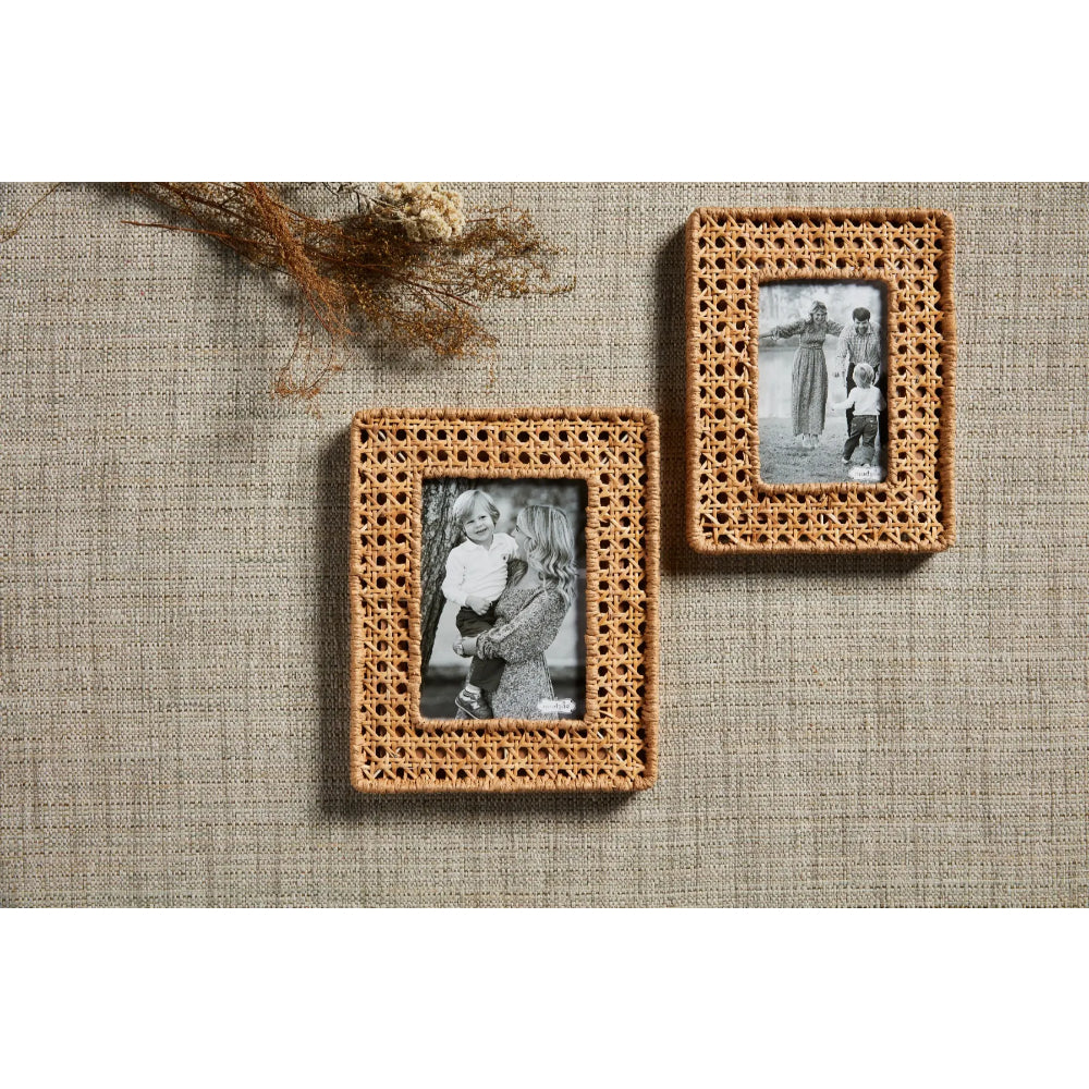 Exquisite Mud Pie Woven Cane Frame with Natural Elegance