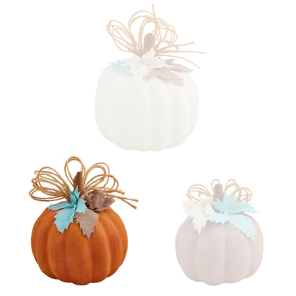 Mud Pie Pastel Decorative Pumpkin Sitter for Home Decoration