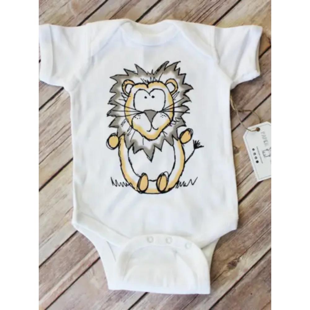 Carl Lion Infant Baby Bodysuit with Rabbit Skin Print