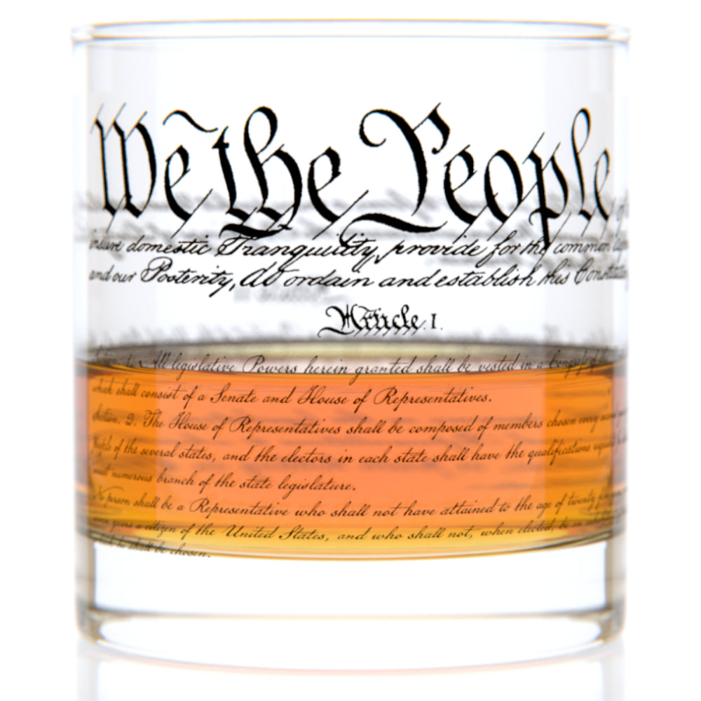 High - Quality Well - Presented American Constitution - Inspired Whiskey Rocks Glass for History Lovers