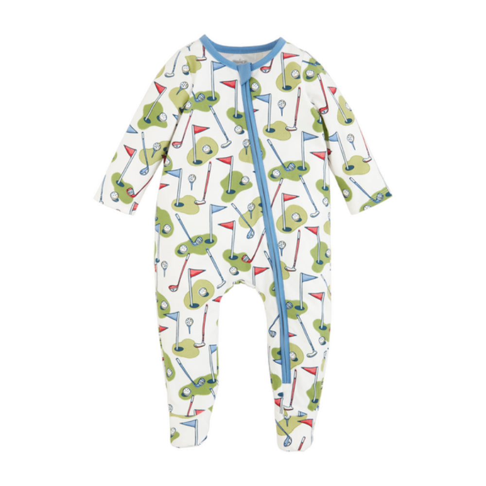 Mud Pie Blue Golf-themed Comfortable Baby Sleepwear Sleeper