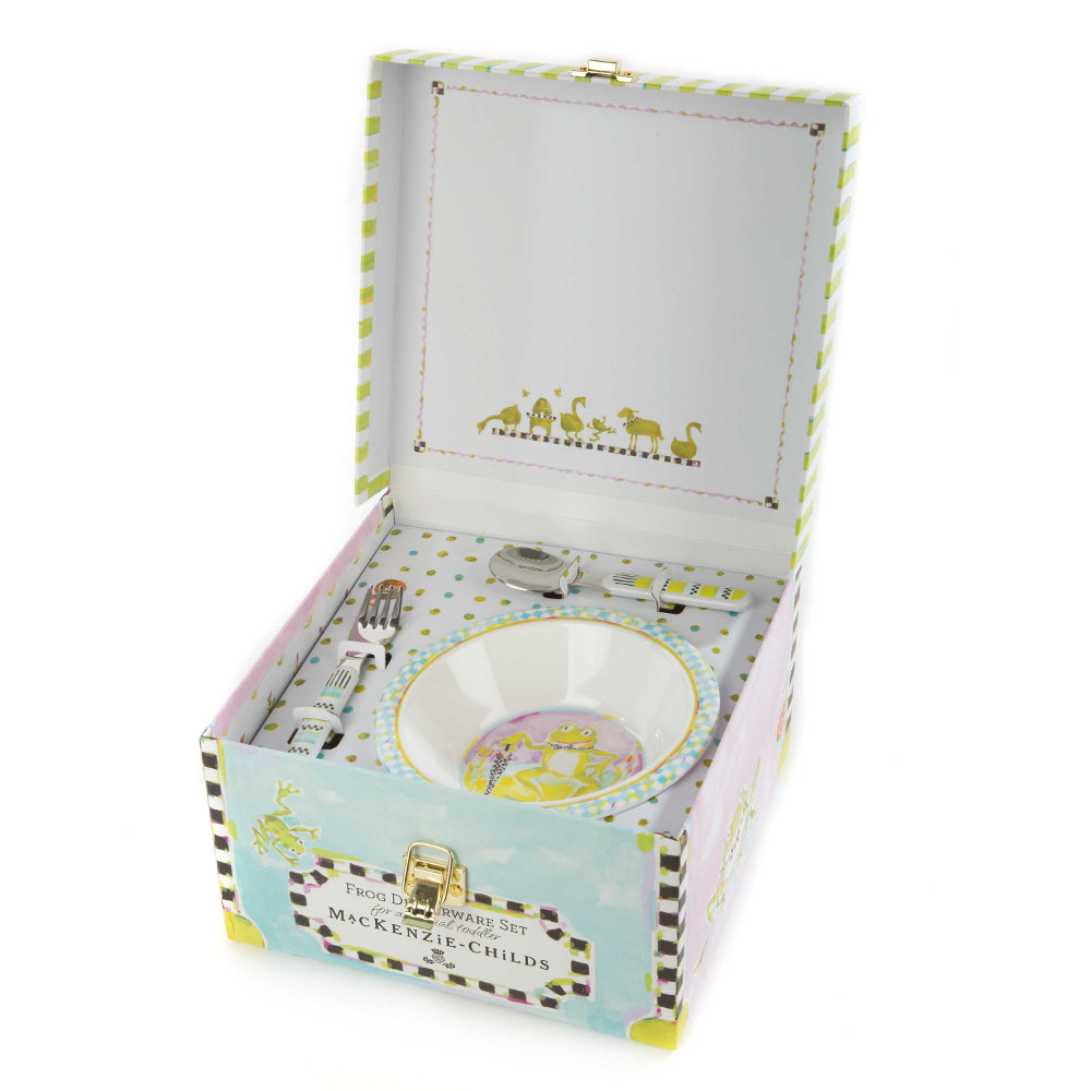 MacKenzie-Childs BPA-Free Frog-themed Toddler Dinnerware Gift Set