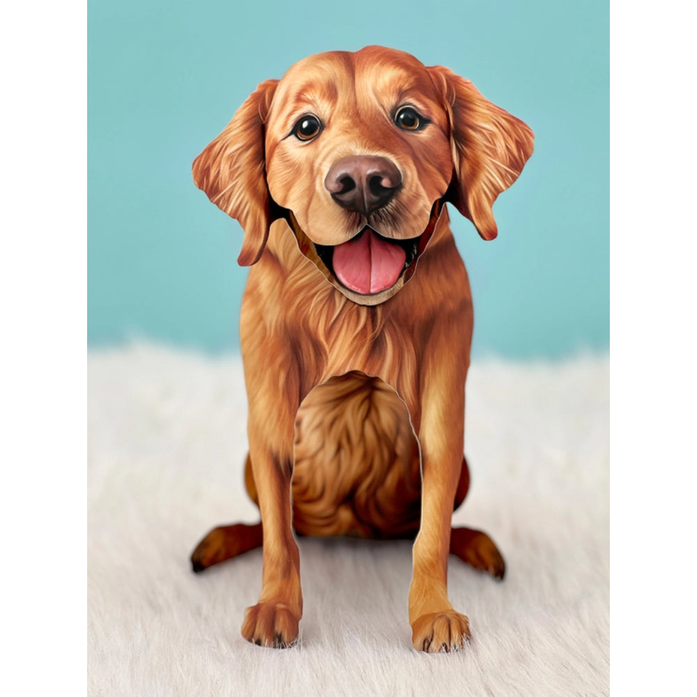 FreshCut Paper LLC's Charming Golden Retriever Pop - Up Greeting Card