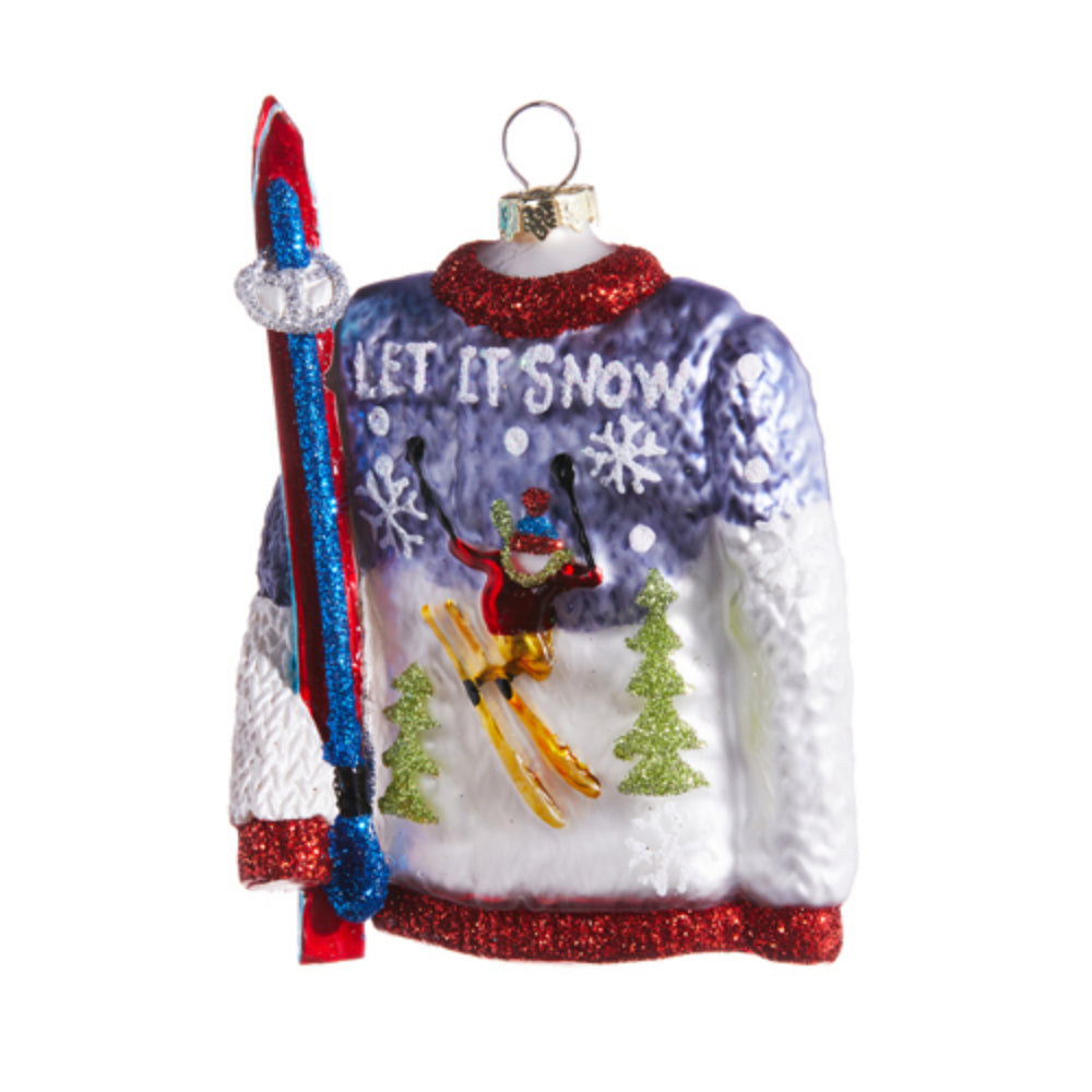 Raz Imports Christmas Let It Snow Knitted Sweater Ornament for Christmas Tree Decoration
