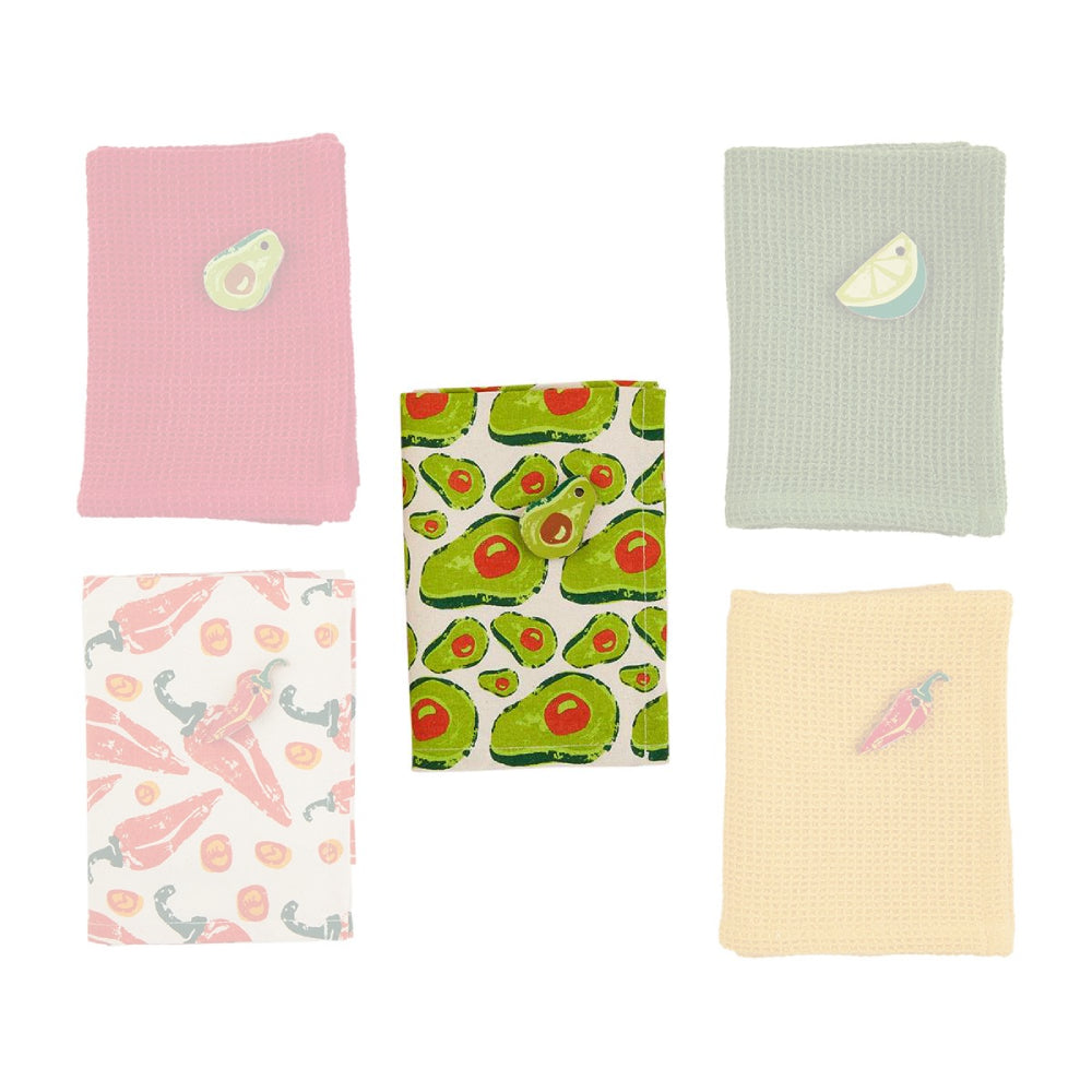 Mud Pie Fiesta Hand Towels for Kitchen and Bathroom Use