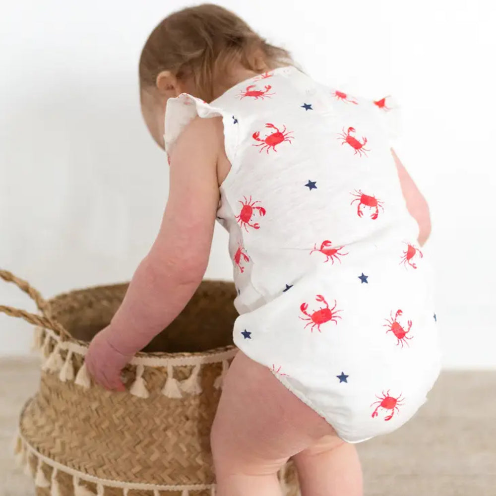 Samantha Baby and Child Bubble Suit with Crab Print Design