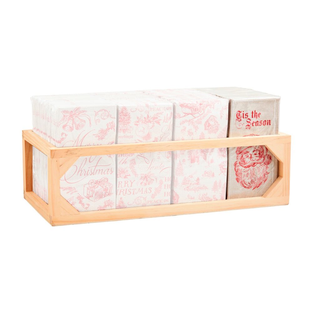 Mud Pie Toile-themed Holiday Guest Towel Set with 4 Styles